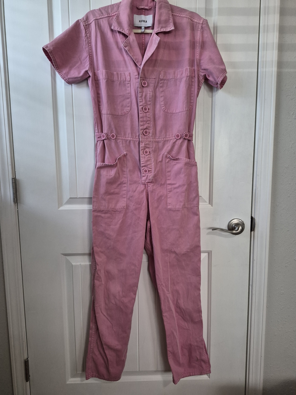 PISTOLA Pink Short Sleeve Utility Jumpsuit – Size Small